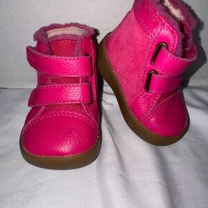 UGG baby Hot Pink Velcro Winter Boots